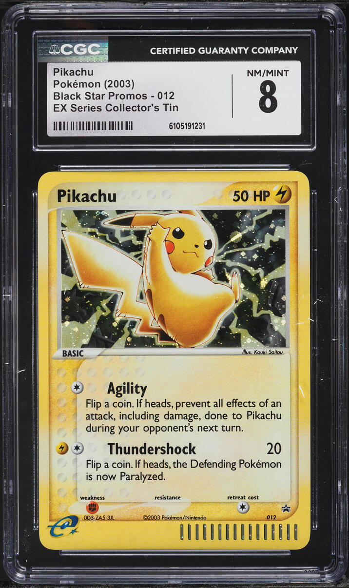 2003 Pokemon Black Star Promo Holo Pikachu #12 CGC 8 NM-MT