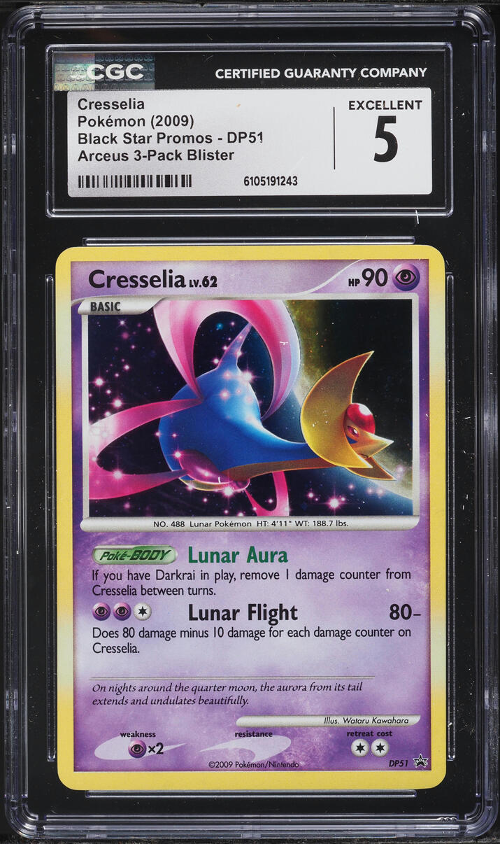 2009 Pokemon Diamond & Pearl Black Star Promo Holo Cresselia #DP51 CGC 5 EX