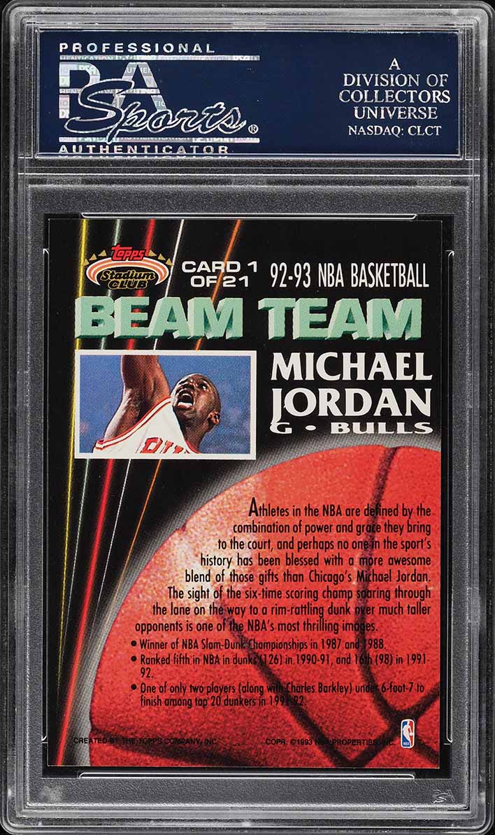 1992 Stadium Club Beam Team Michael Jordan #1 PSA 10 GEM MINT