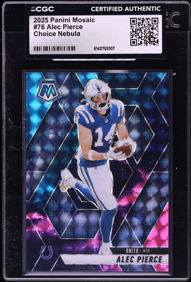 2025 Panini Mosaic Choice Nebula Alec Pierce 1/1 #76 CGC AUTH - Photo 1