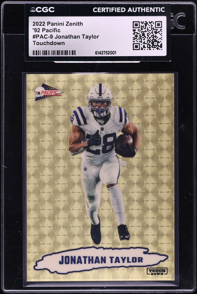 2022 Panini Zenith '92 Pacific Touchdown Jonathan Taylor 1/1 #PAC-9 CGC AUTH - Photo 1