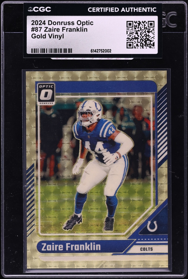 2024 Donruss Optic Gold Vinyl Zaire Franklin 1/1 #87 CGC AUTH - Photo 1