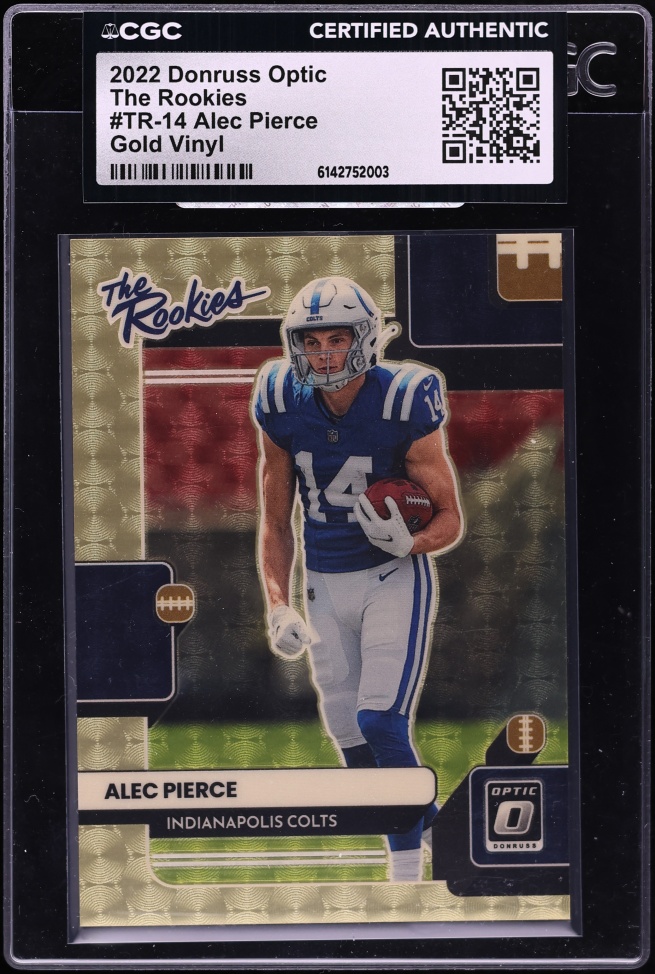 2022 Donruss Optic The Rookies Gold Vinyl Alec Pierce ROOKIE 1/1 #TR-14 CGC AUTH - Photo 1