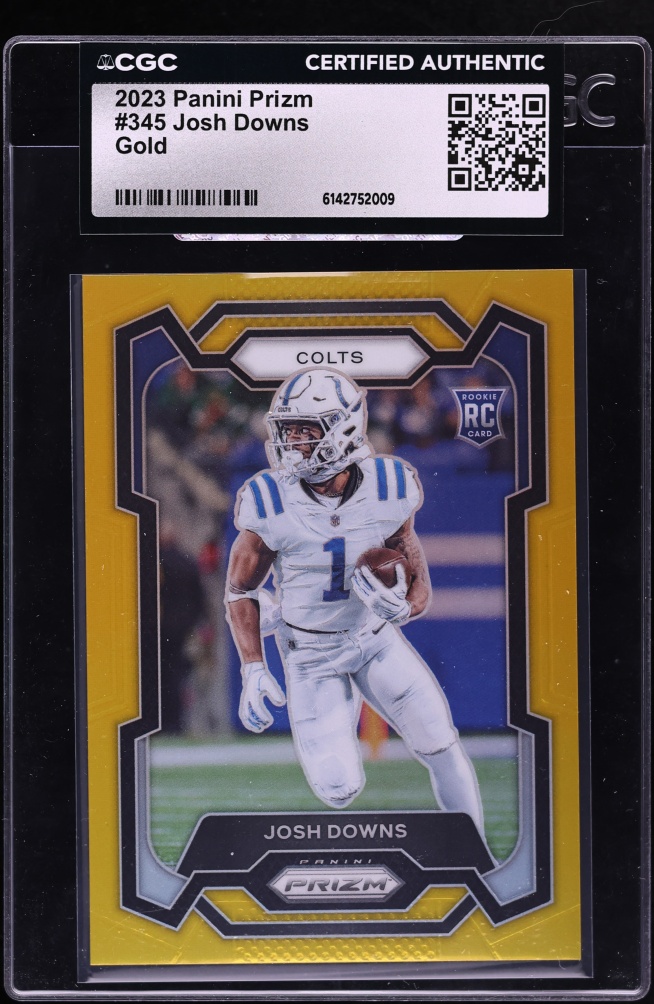 2023 Panini Prizm Gold Josh Downs ROOKIE /10 #345 CGC AUTH - Photo 1