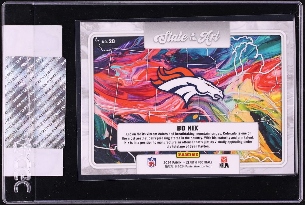 2024 Panini Zenith State Of The Art Bo Nix ROOKIE #20 CGC AUTH