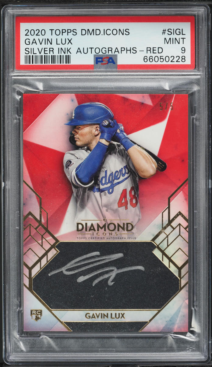 2020 Topps Diamond Icons Silver Ink Red Gavin Lux ROOKIE AUTO 5/5 #SI-GL PSA 9