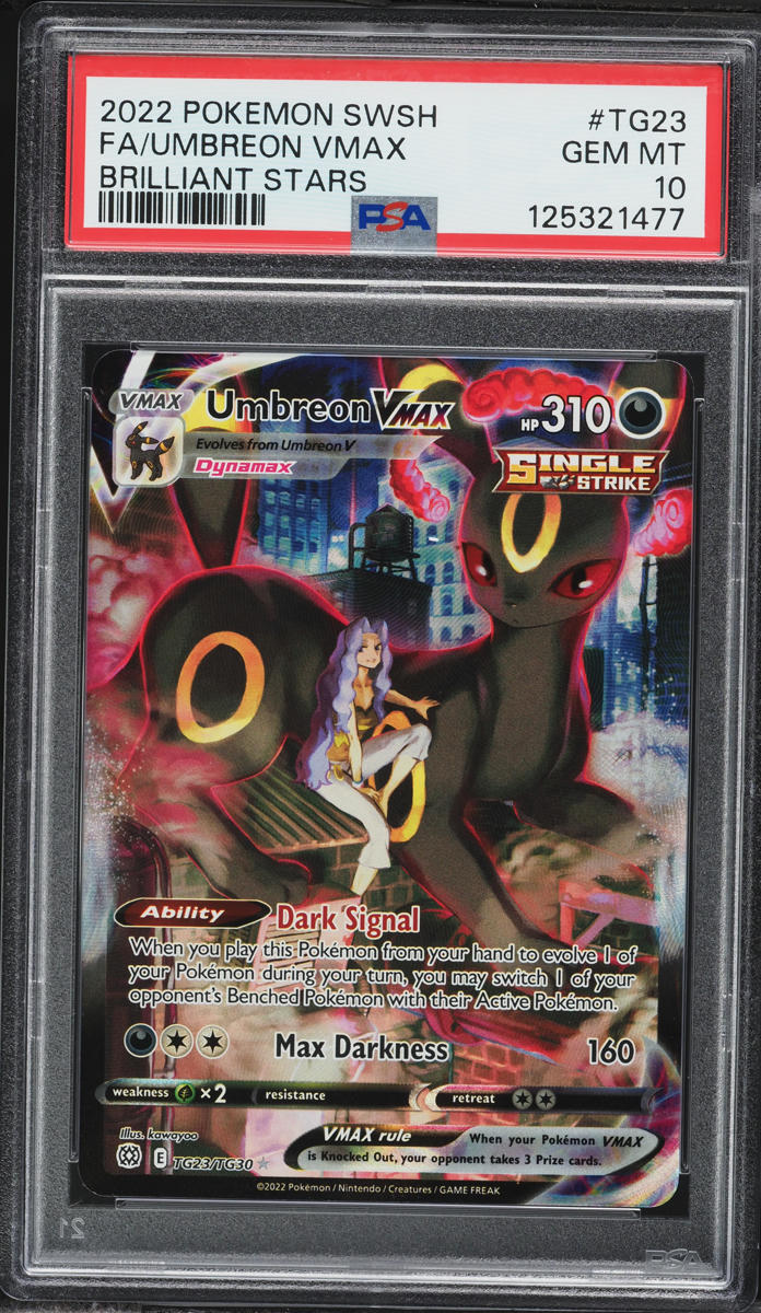 2022 Pokemon Sword & Shield Brilliant Stars CHR Umbreon VMAX #TG23 PSA 10 GEM MINT