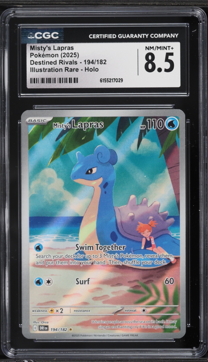 2025 Pokemon Scarlet & Violet Destined Rivals IR Misty's Lapras #194 CGC 8.5 NM-MT+