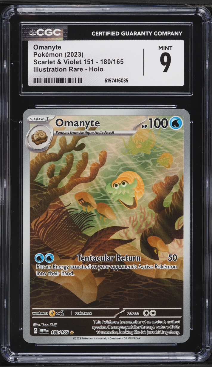 2023 Pokemon Scarlet & Violet 151 IR Omanyte #180 CGC 9 MINT