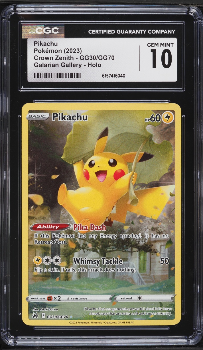 2023 Pokemon Sword & Shield Crown Zenith Full Art Pikachu #GG30 CGC 10 GEM MINT