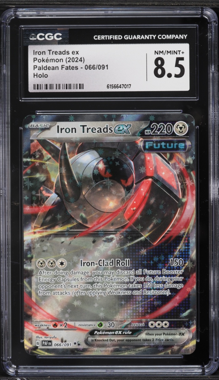 2024 Pokemon Scarlet & Violet Paldean Fates Holo Iron Treads EX #66 CGC 8.5 NM-MT+