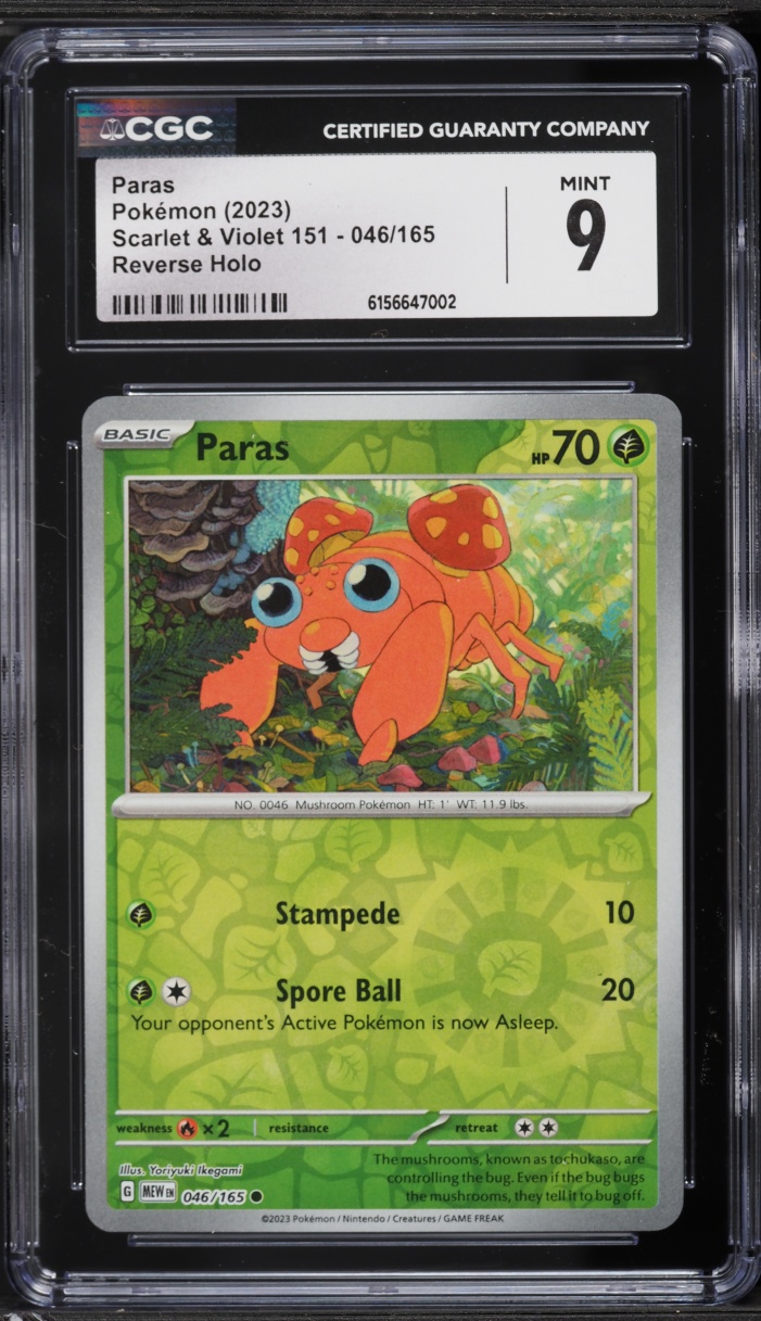 2023 Pokemon Scarlet & Violet 151 Reverse Holo Paras #46 CGC 9 MINT