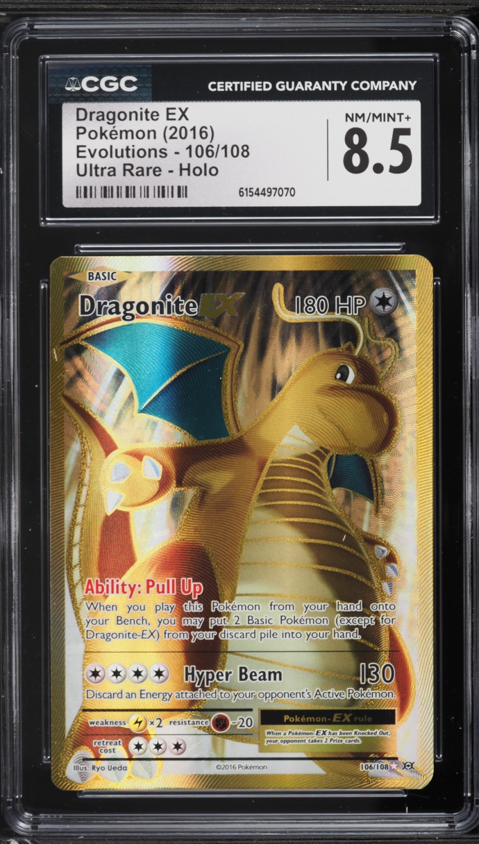 2016 Pokemon XY Evolutions Full Art Dragonite EX #106 CGC 8.5 NM-MT+