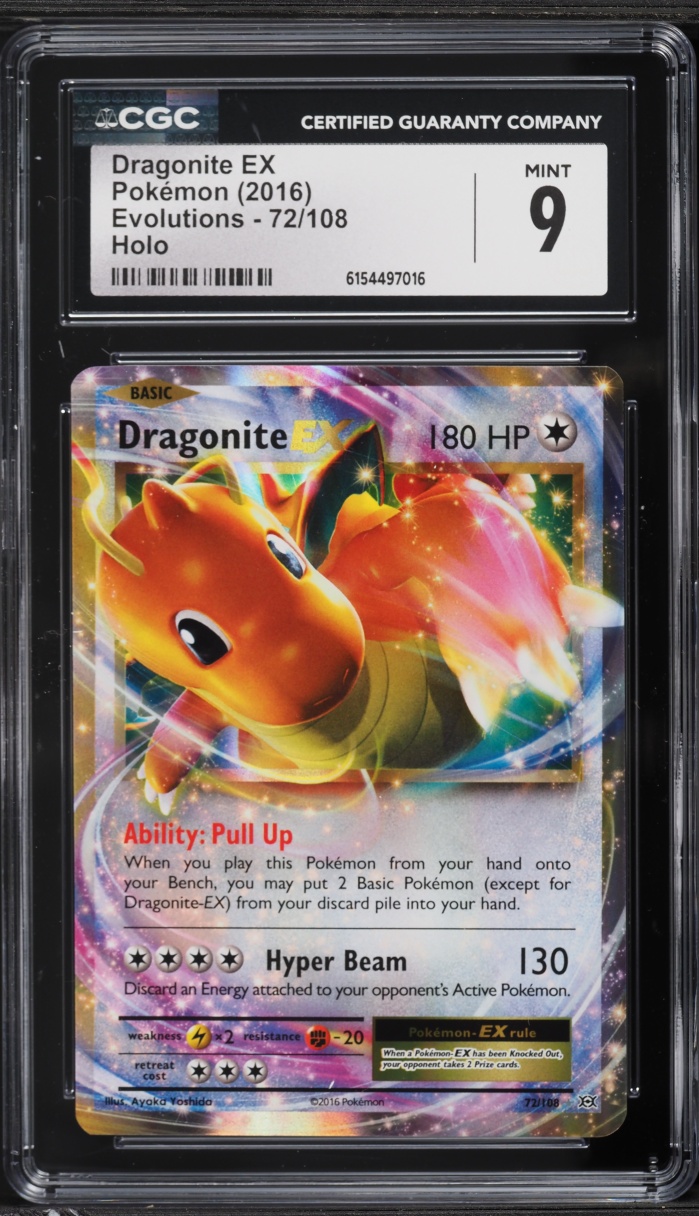 2016 Pokemon XY Evolutions Holo Dragonite EX #72 CGC 9 MINT