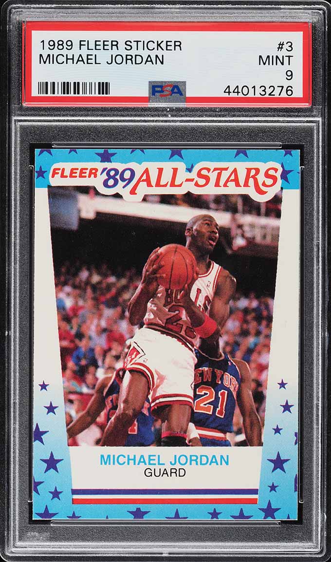 1989 Fleer Sticker Michael Jordan #3 PSA 9 MINT