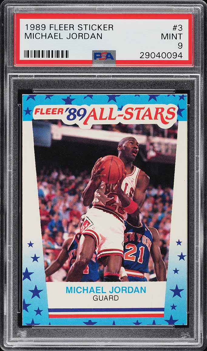 1989 Fleer Sticker Michael Jordan #3 PSA 9 MINT