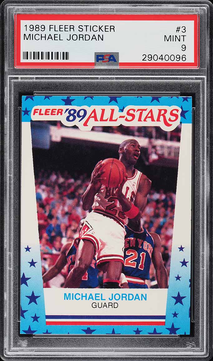 1989 Fleer Sticker Michael Jordan #3 PSA 9 MINT