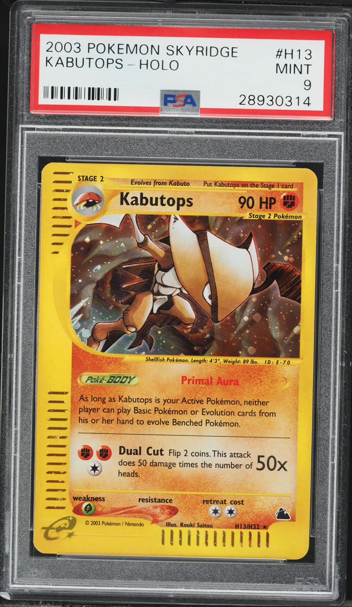 2003 Pokemon Skyridge Holo Kabutops #H13 PSA 9 MINT