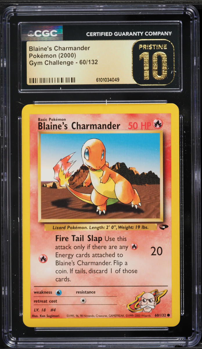 2000 Pokemon Gym Challenge Blaine's Charmander #60 CGC 10 PRISTINE