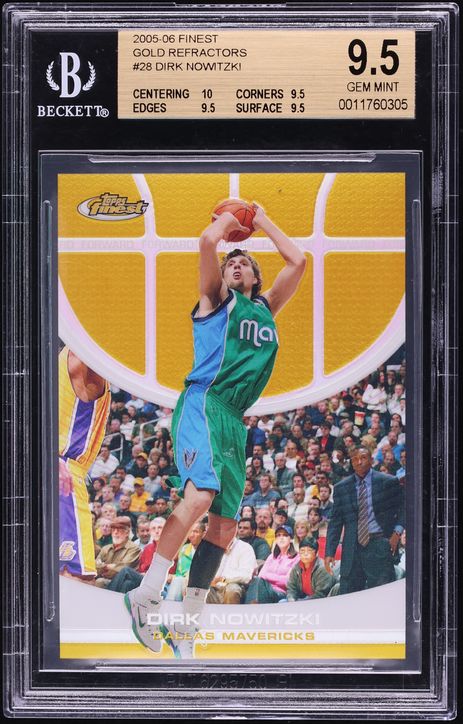2005 Finest Refractor Gold Dirk Nowitzki /39 #28 BGS 9.5 GEM MINT