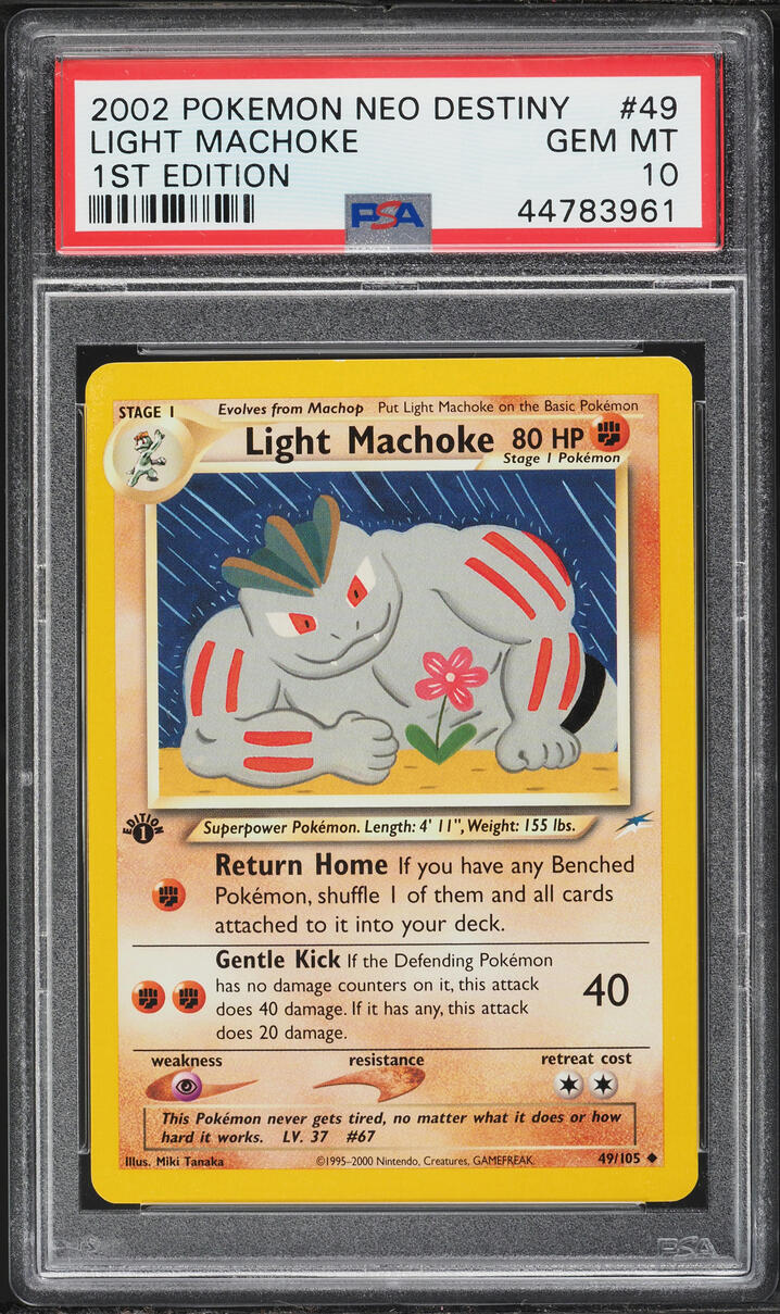 2002 Pokemon Neo Destiny 1st Edition Light Machoke #49 PSA 10 GEM MINT
