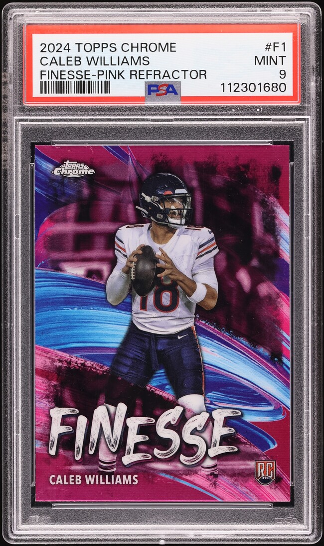 2024 Topps Chrome Finesse Pink Refractor Caleb Williams ROOKIE #F1 PSA 9 MINT