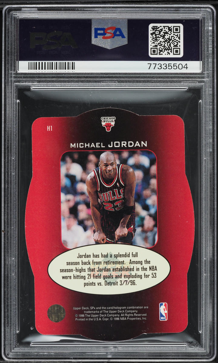 1996 SPx Holoview Heroes Die-Cut Michael Jordan #H1 PSA 10 GEM MINT