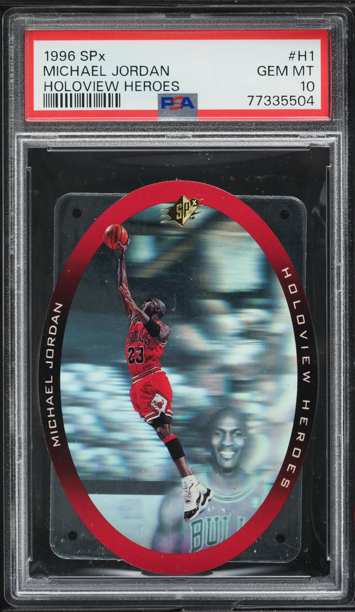 1996 SPx Holoview Heroes Die-Cut Michael Jordan #H1 PSA 10 GEM MINT