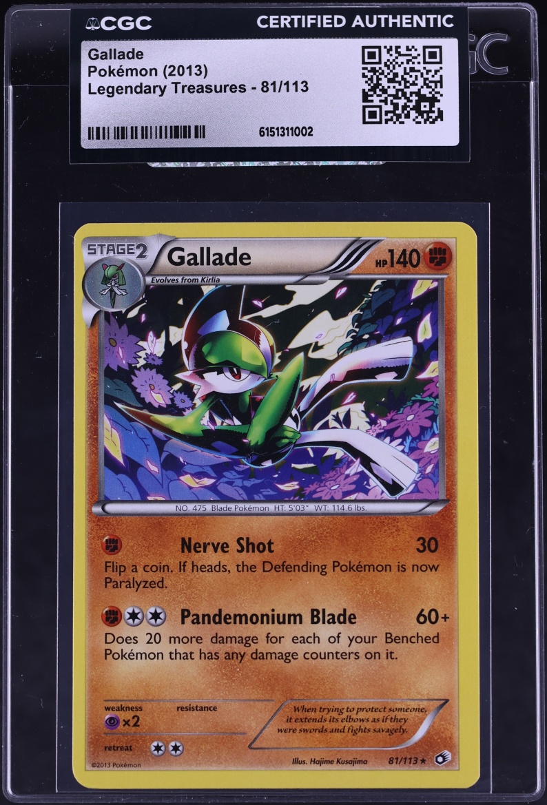 2013 Pokemon Black & White Legendary Treasures Gallade #81 CGC AUTH