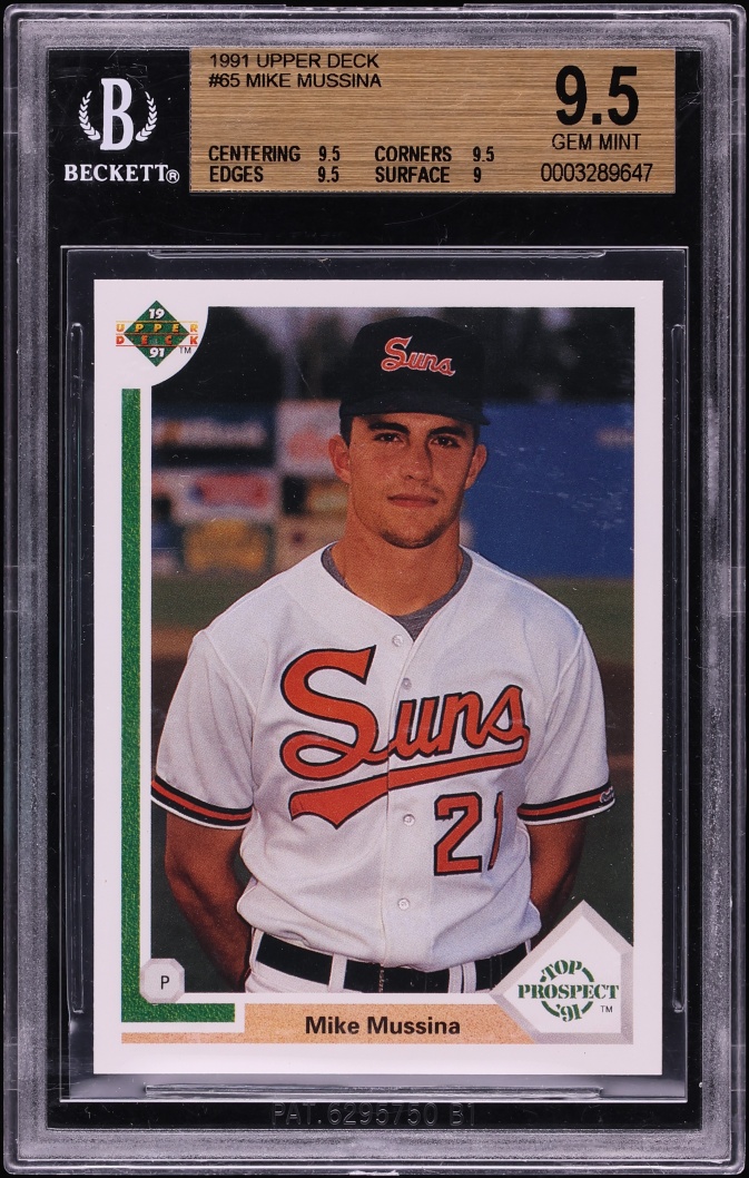 1991 Upper Deck Mike Mussina ROOKIE #65 BGS 9.5 GEM MINT