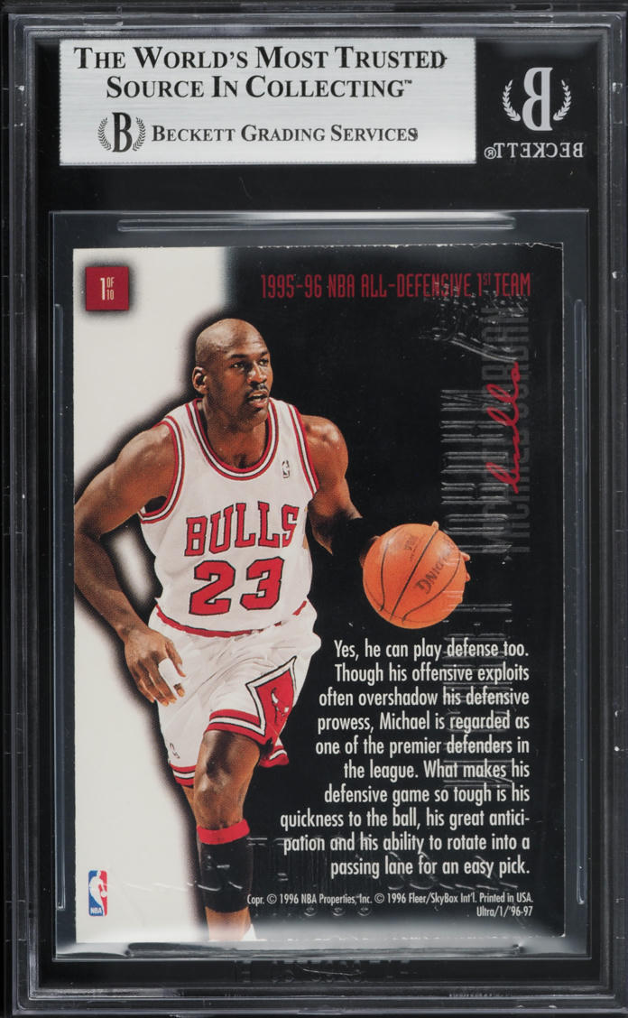 1996 Ultra Full Court Trap Gold Michael Jordan #1 BGS 8.5 NM-MT+