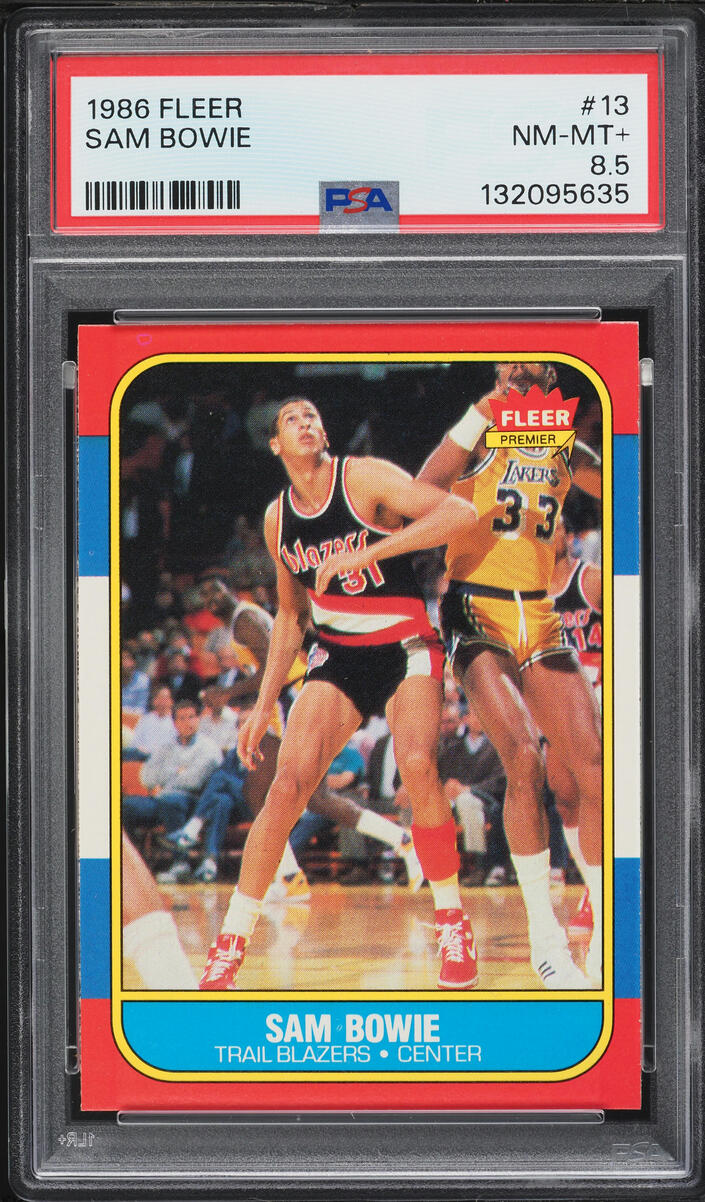 1986 Fleer Basketball Sam Bowie ROOKIE #13 PSA 8.5 NM-MT+