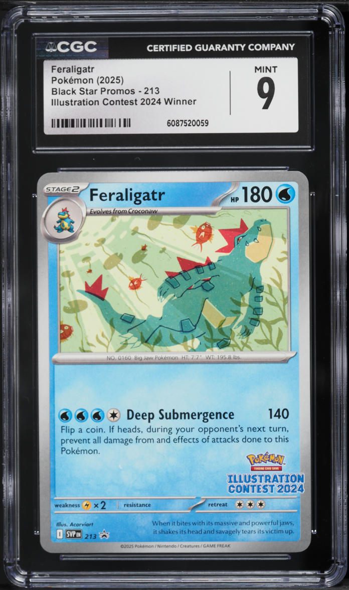 2025 Pokemon Scarlet & Violet Promo Illustration Contest Winner Feraligatr #213 CGC 9 MINT