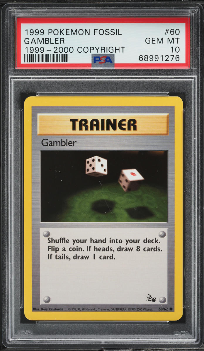 1999 Pokemon Fossil '99-00 Copyright Gambler #60 PSA 10 GEM MINT