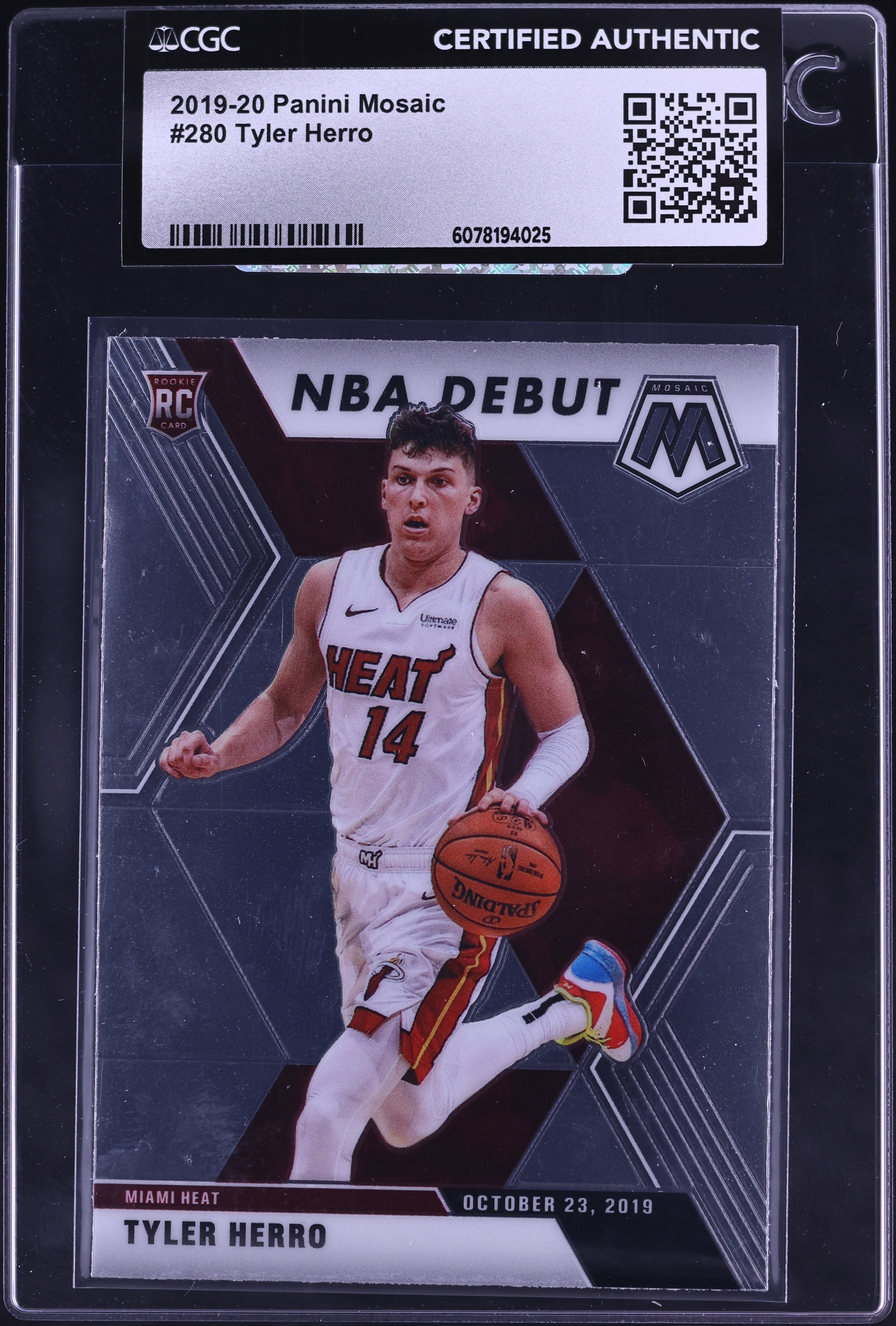 2019 Panini Mosaic Tyler Herro ROOKIE #280 CGC AUTH on