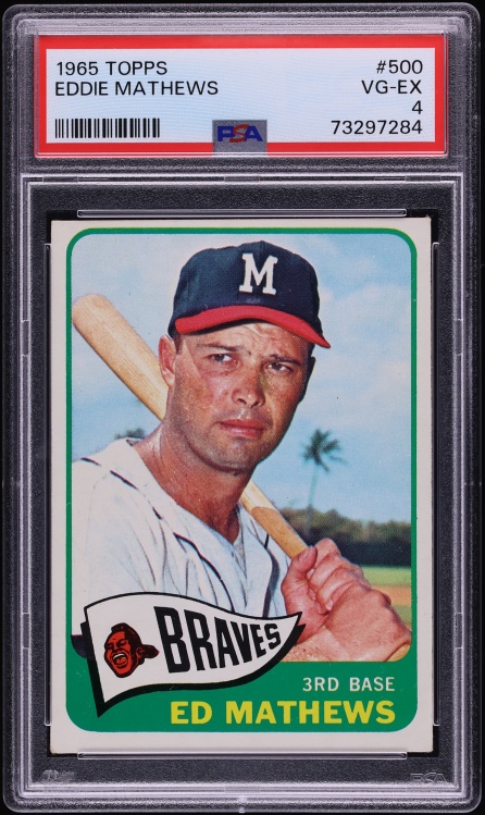 1965 Topps Eddie Mathews #500 PSA 4 VGEX