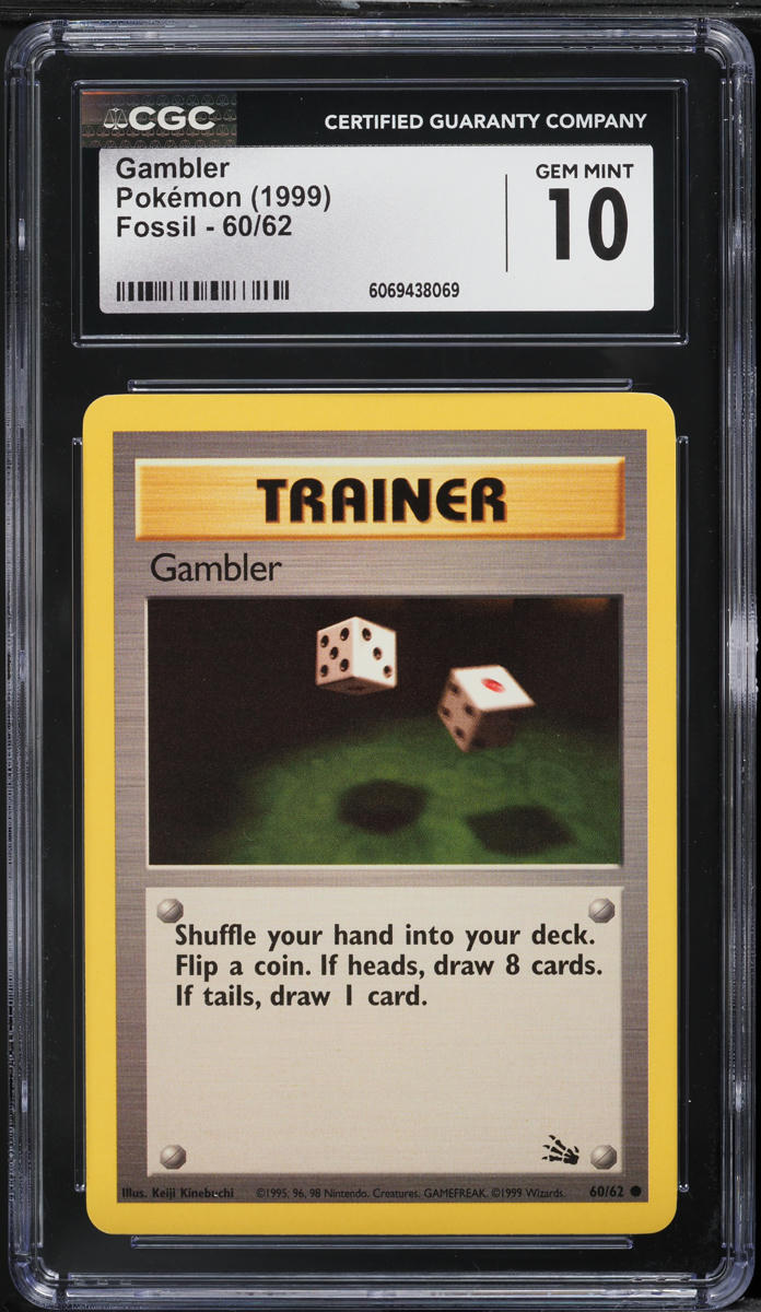 1999 Pokemon Fossil Gambler #60 CGC 10 GEM MINT