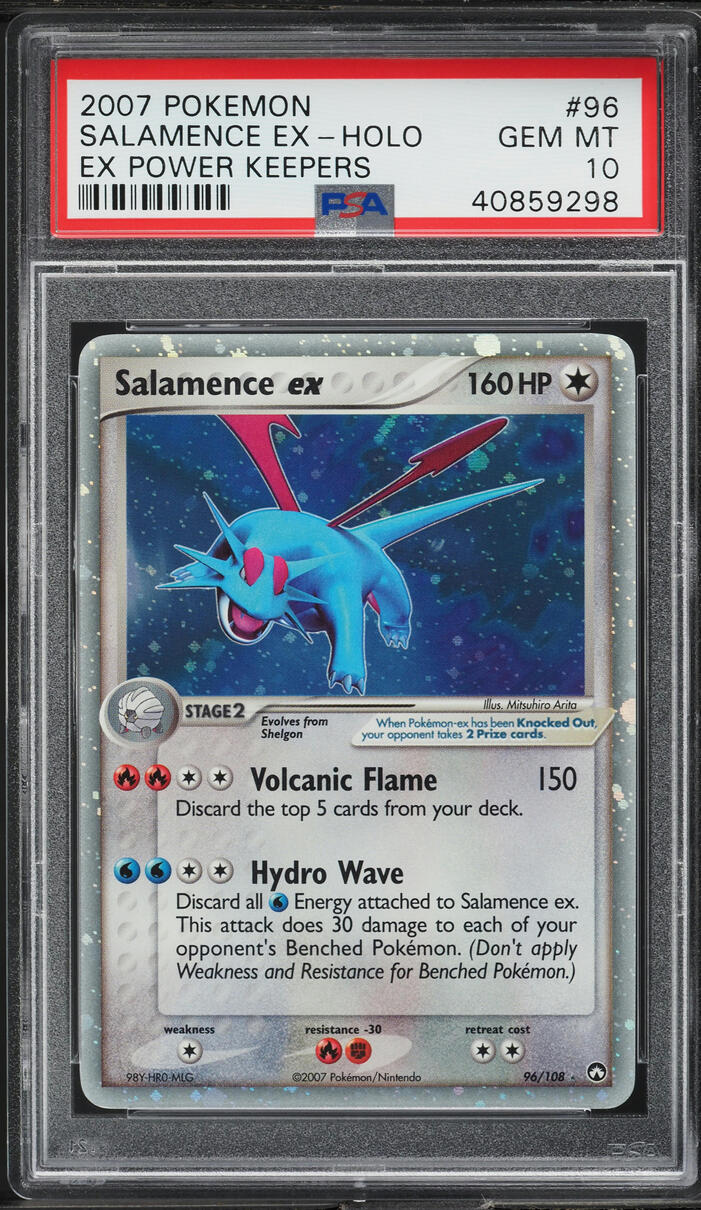 2007 Pokemon EX Power Keepers Holo Salamence EX #96 PSA 10 GEM MINT