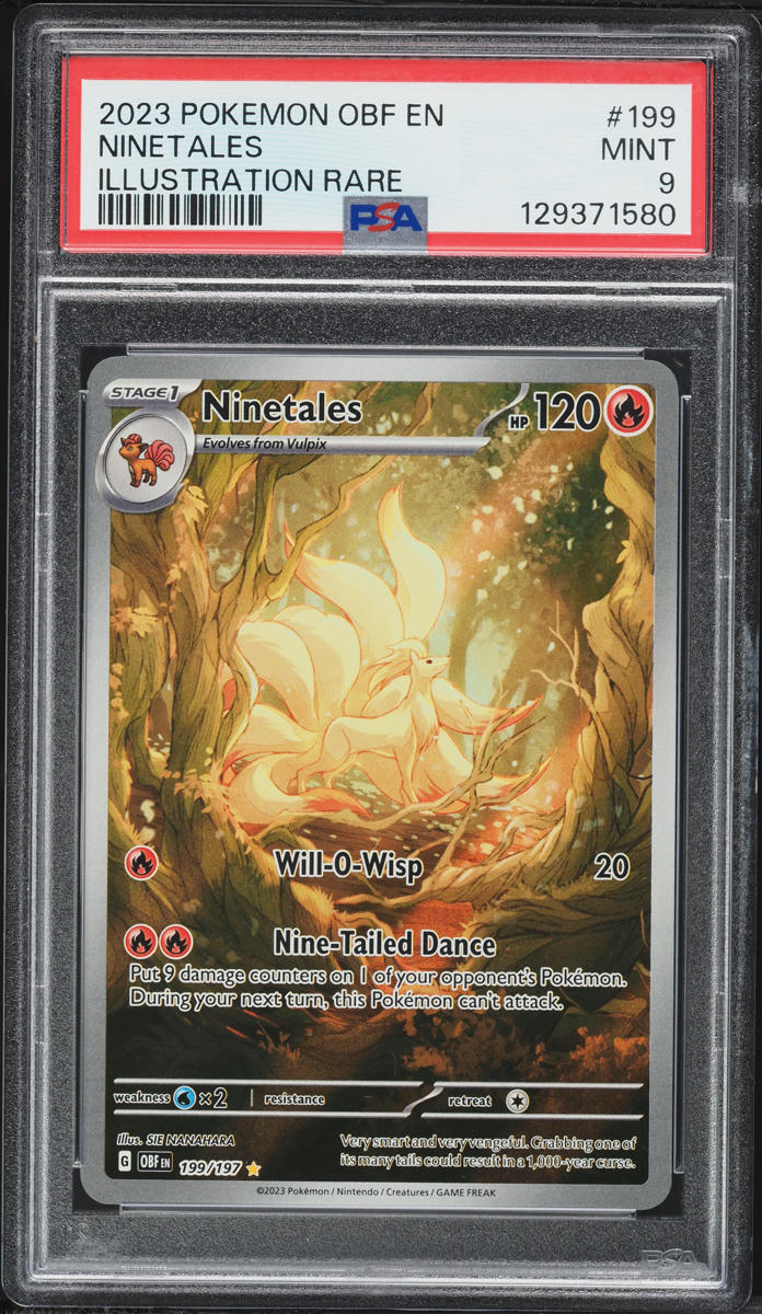 2023 Pokemon Scarlet & Violet Obsidian Flames IR Ninetales #199 PSA 9 MINT
