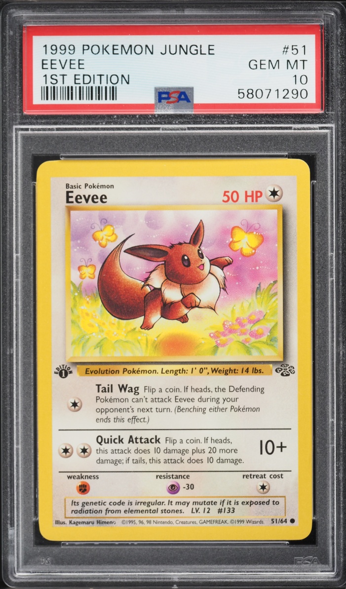1999 Pokemon Jungle 1st Edition Eevee #51 PSA 10 GEM MINT