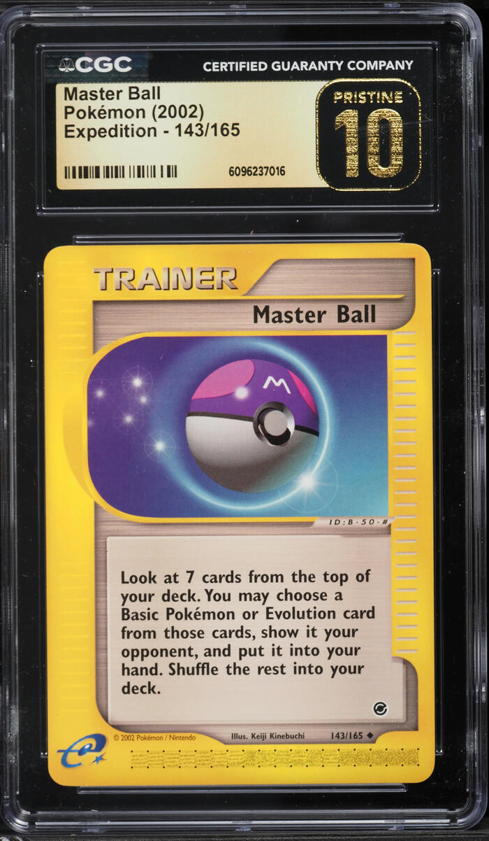 2002 Pokemon Expedition Master Ball #143 CGC 10 PRISTINE