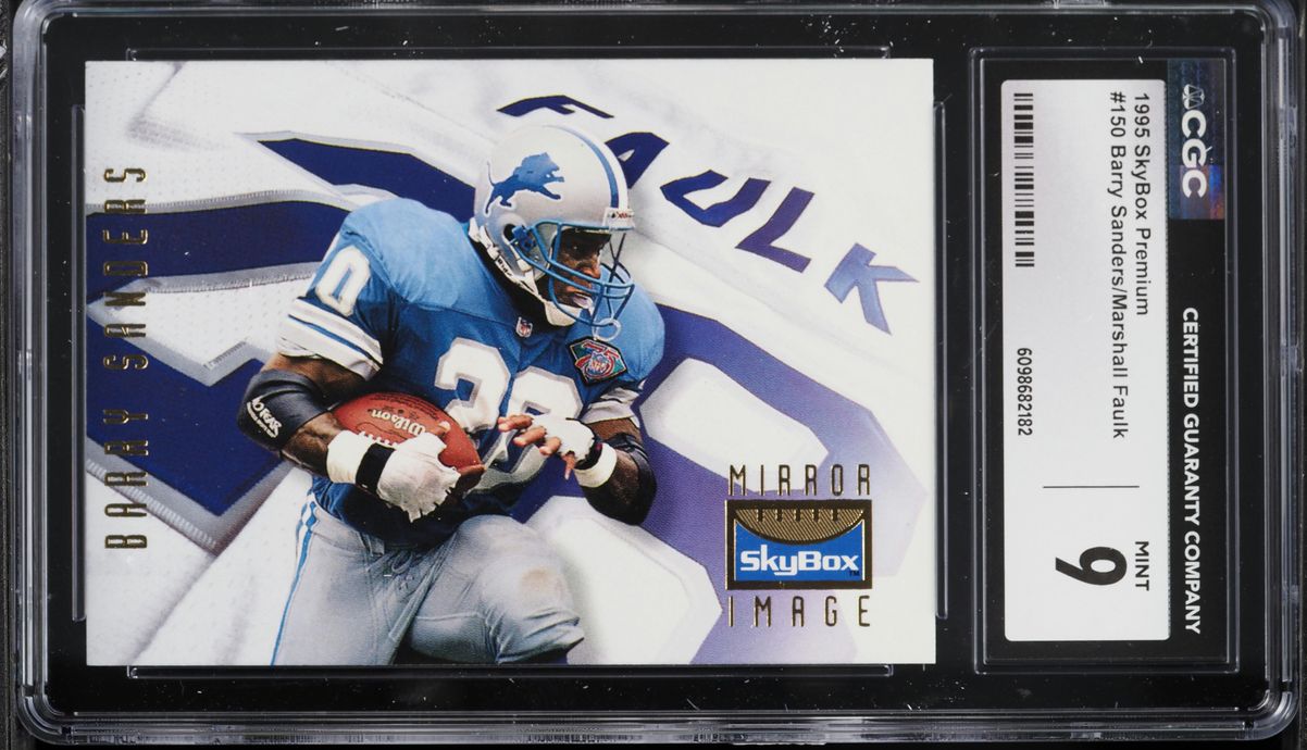 1995 Skybox Premium Barry Sanders Marshall Faulk #150 CGC 9 MINT
