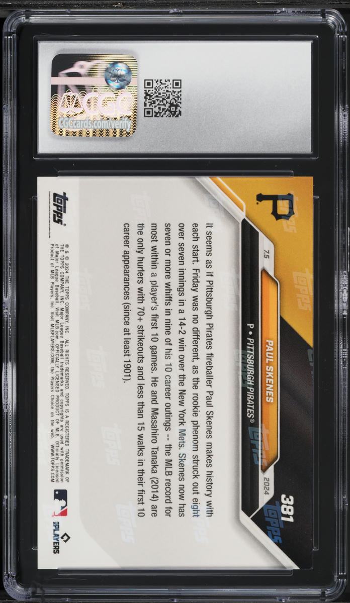 2024 Topps Now Paul Skenes ROOKIE #381 CGC 8 NM-MT