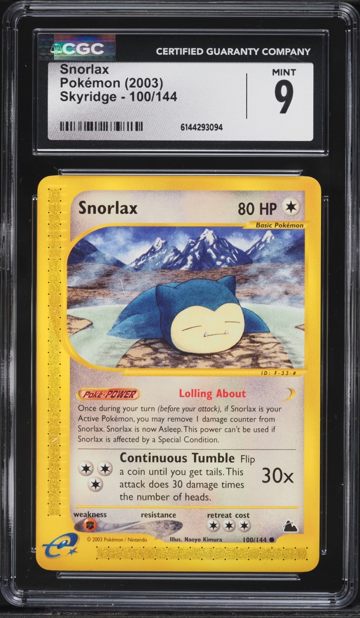 2003 Pokemon Skyridge Snorlax #100 CGC 9 MINT