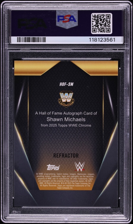 2025 Topps Chrome WWE Hall Of Fame Refractor Shawn Michaels AUTO /175 #HOFSM PSA 10 GEM MINT