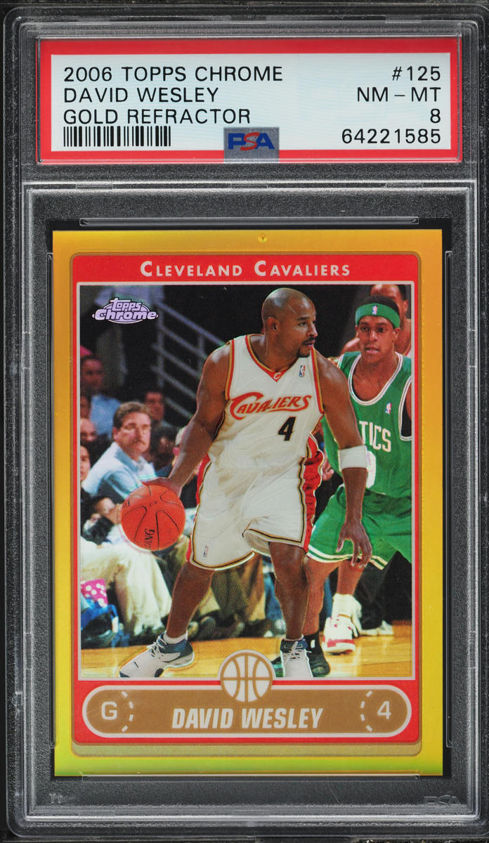 2006 Topps Chrome Gold Refractor David Wesley /25 #125 PSA 8 NM-MT