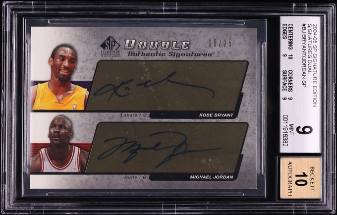 2004 SP Signature Edition Dual Kobe Bryant & Michael Jordan AUTO /25 #AS2-BJ BGS 9 MINT