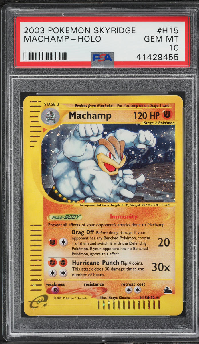 2003 Pokemon Skyridge Holo Machamp #H15 PSA 10 GEM MINT