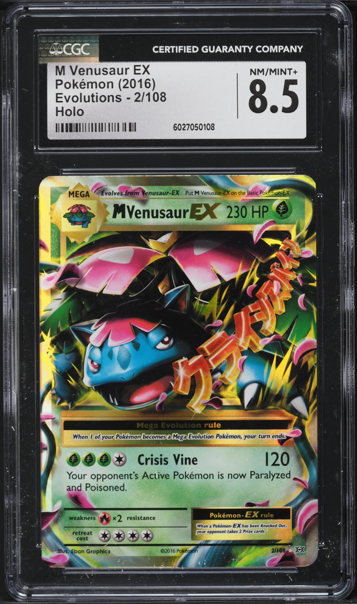 2016 Pokemon XY Evolutions Holo M Venusaur EX #2 CGC 8.5 NM-MT+