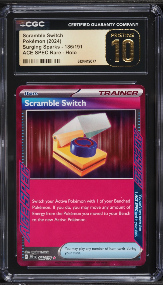 2024 Pokemon Scarlet & Violet Surging Sparks Ace Spec Scramble Switch #186 CGC 10 PRISTINE